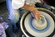 student in ceramics class