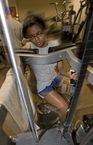 student exercising