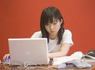 Student working on computer