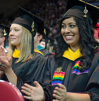 Students attend graduation at the University of Denver.