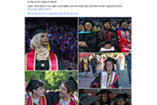 screenshot of facebook post with photos from commencement ceremony