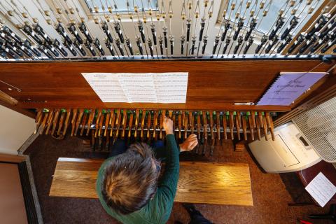 carillon player a carillon player from above