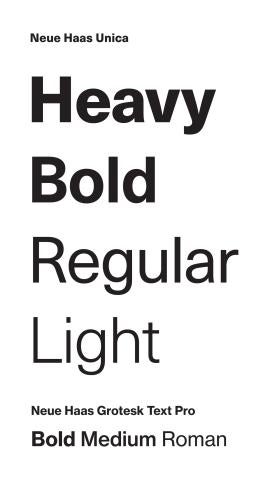 examples of neue haas font