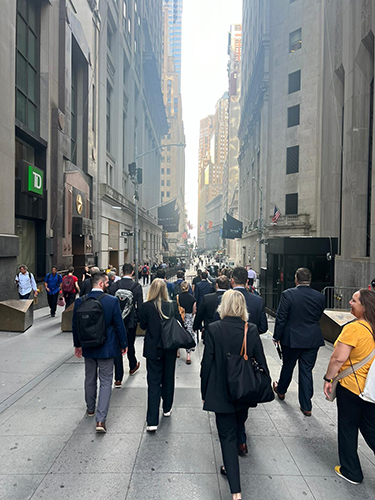 Students walking in New York City