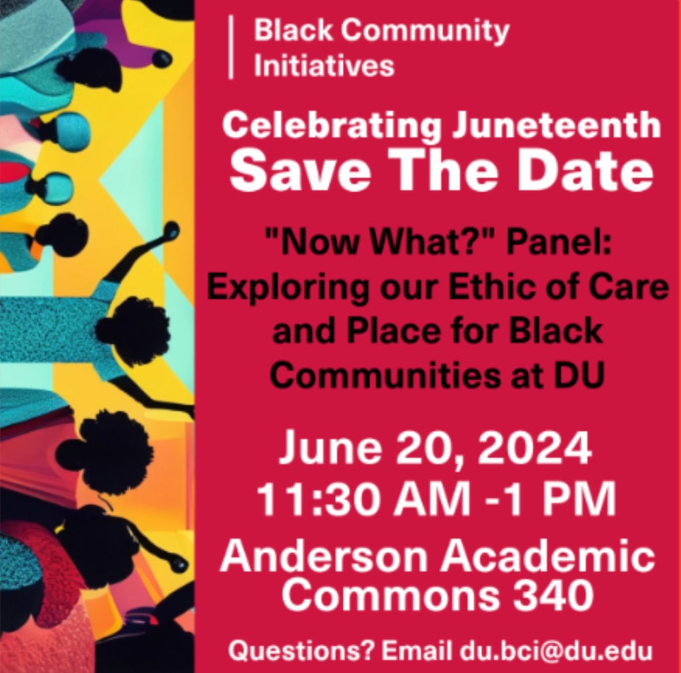 Juneteenth graphic; details showcased with people cheering as the image
