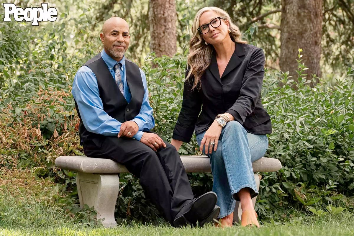 Marchell Taylor and Dr. Kim Gorden sitting together on bench