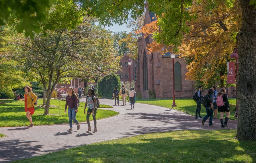 Students walking