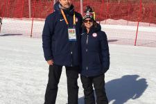 Professors Jamie Shapiro and Artur Poczwardowski pose for a photo at the 2018 Paralympic Winter Games in South Korea.