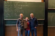 University of Kaiserslautern Professor Gunter Malle, University of Denver Assistant Professor Mandi Schaeffer Fry and University of Valencia Professor Gabriel Navarro pose for a photo after announcing their theorem in Oberwolfach, Germany.