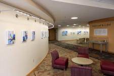 An image of artwork on the walls inside Anderson Academic Commons at the University of Denver.