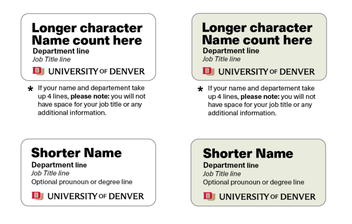 Name badge layouts 2024