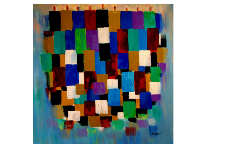 ​ "Many Candles, 2" by Paula Burger  From DU's Center for Judaic Studies' "Color of My Life" collection of paintings by local Holocaust Survivor and beloved educator Paula Burger, of blessed memory  