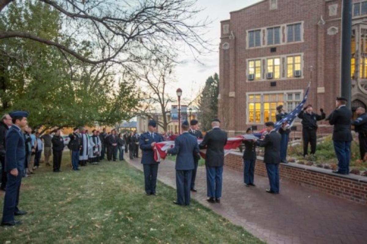 Veterans Day flag ceremony at DU