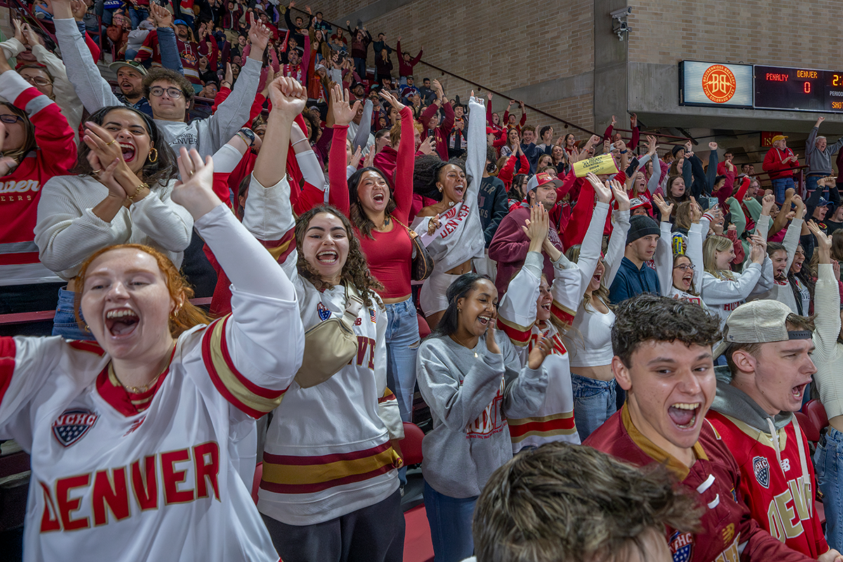 Students cheering in Magess Arena