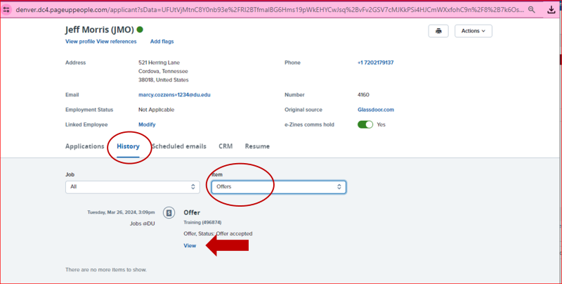 Screenshot of history and view buttton Screenshot of history and view buttton