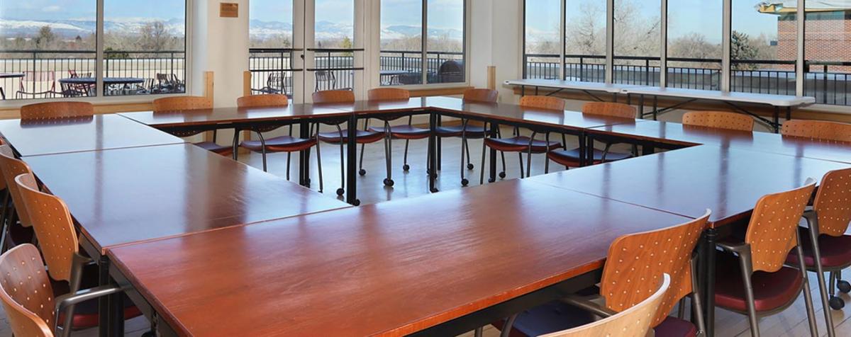 view of conference tables at Ruffatto Hall Mountain View Room 