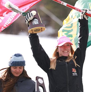 5 Questions With Two-Time National Skiing Champion Sara Rask Sara Rask celebrates her national championships at Dartmouth