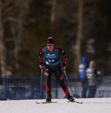 Sidney Barbier competes in nordic skiing.