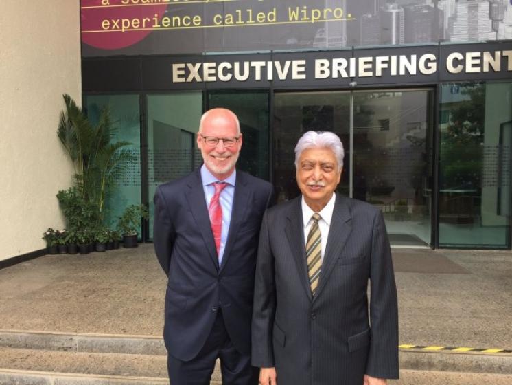 Holston meets with Azim Premji, founder of Wipro Limited